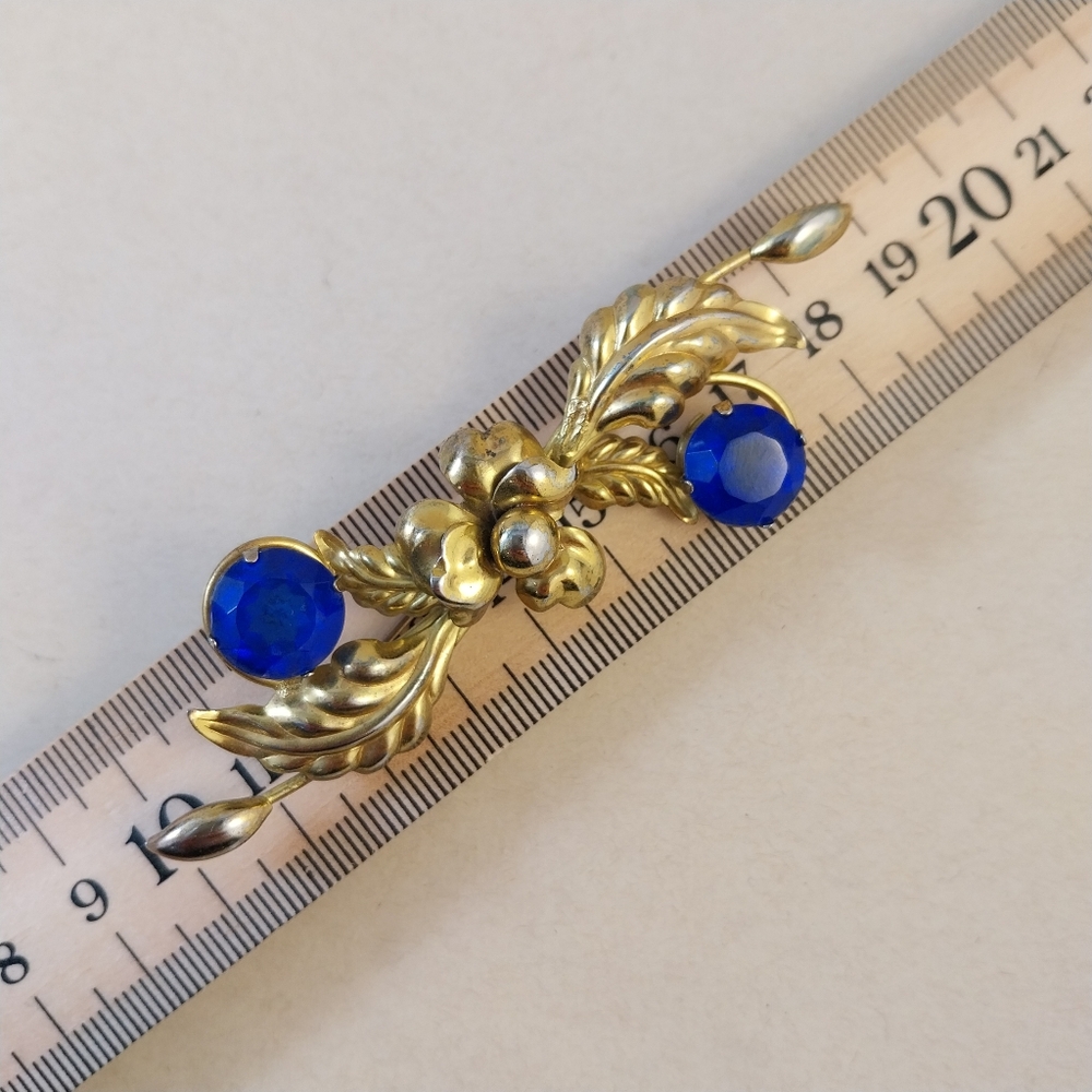 Sterling Silver and Blue Brooch - Picture 6 of 16